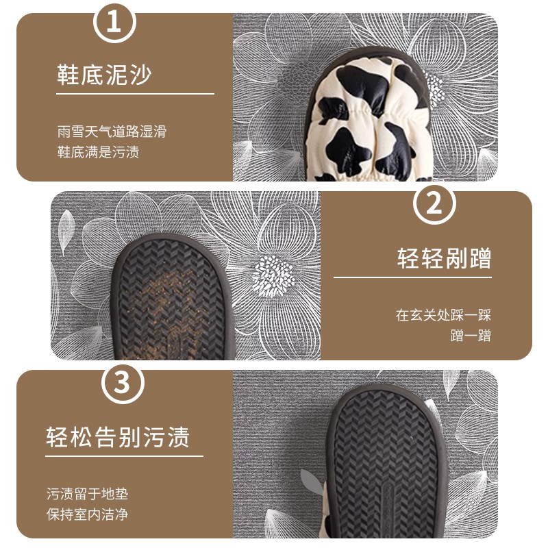 大门地垫入户门垫进门脚垫门口家用地毯防滑简约高级X灰色耐脏定