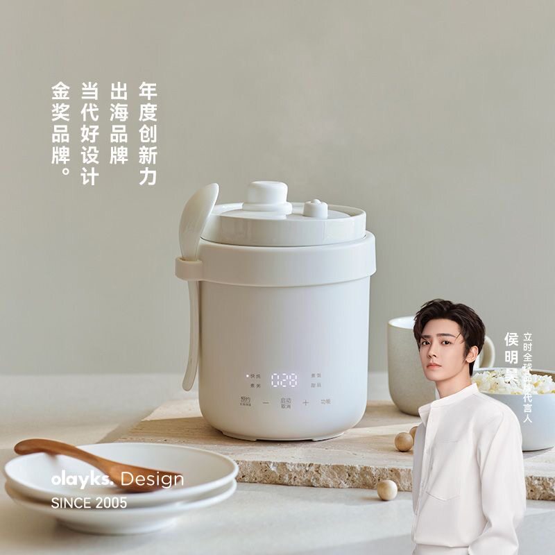 olayks立时微压电炖盅0.6L家用迷你小型电炖锅炖汤锅煮粥电饭锅煲