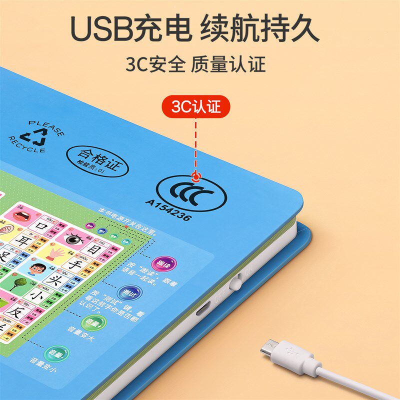 儿童识字大王认字卡片点读学习早教发声书幼儿园宝宝声启蒙
