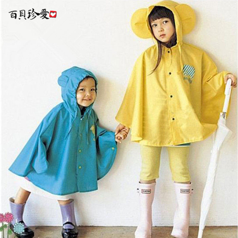 韩儿童雨衣雨披男女童韩国爱学生轻款自行斗篷雨衣