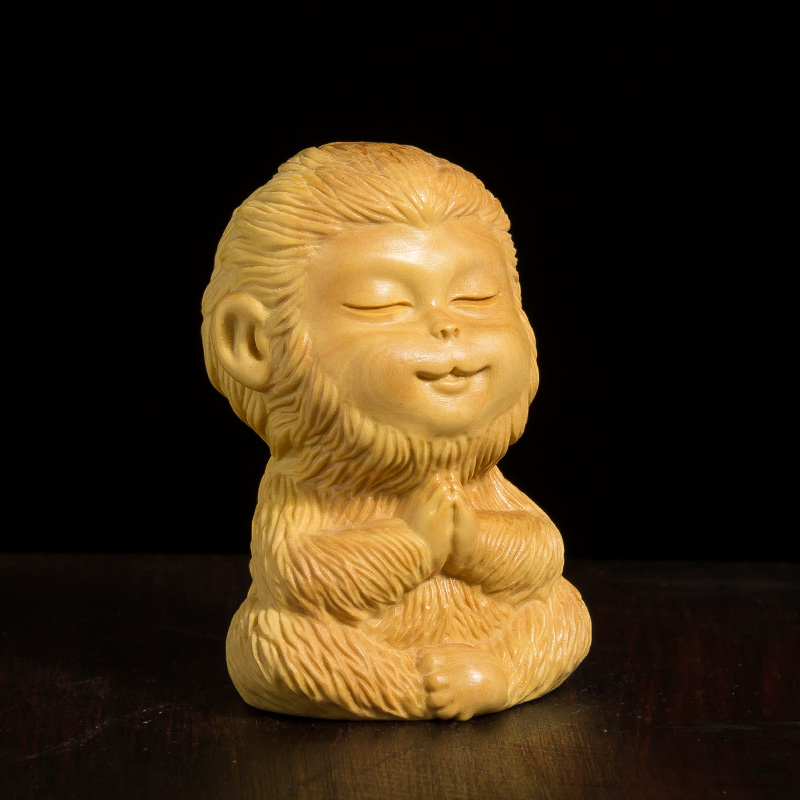 黄杨木生肖猴子孙悟空客厅木雕小男士把玩手把件斗战胜佛