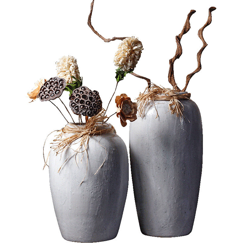复古现代落地瓶手工粗陶罐坛子干器客厅土陶仿旧大盆,家居饰品,花瓶,淘宝优惠券,粉丝福利购,淘宝优惠卷