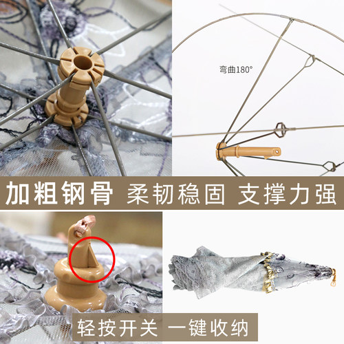 盖菜罩家用罩菜盖折叠防苍蝇遮剩菜食物罩拆洗饭菜罩餐桌罩菜伞