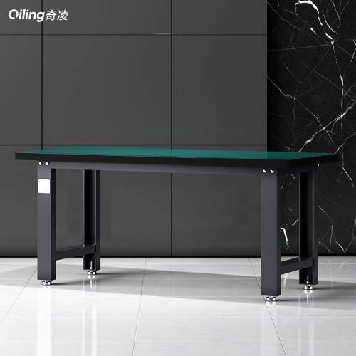 奇凌防静电工作台 重型钳工桌子 车间钢板装配实验工具台带灯