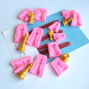 国际象棋造型翻糖硅胶模具 立体模 干佩斯国际象棋棋子