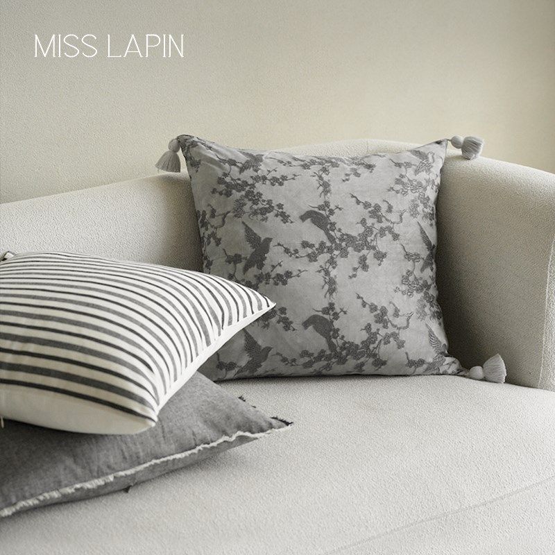 鹊梅国潮喜鹊绣吊穗抱枕新客厅沙发腰枕靠垫靠枕,居家布艺,靠垫/抱枕,淘宝优惠券,粉丝福利购,淘宝优惠卷