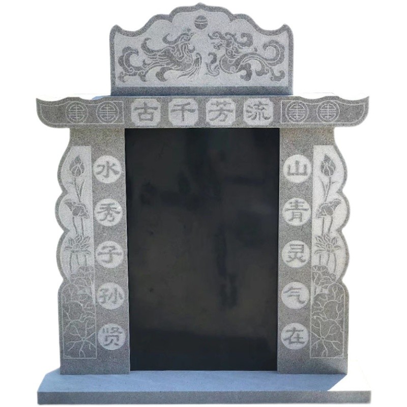 农村土葬石碑刻字花岗岩高档墓地陵园大理石人墓碑定制