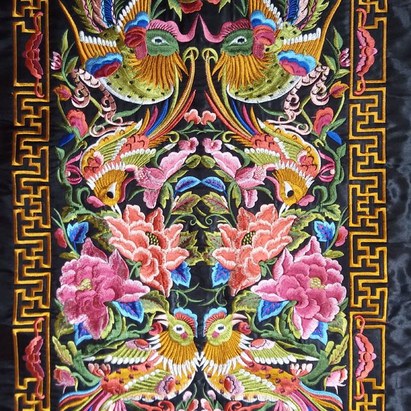 精品机绣大绣片裙摆裙门马面裙裙片加工刺绣辅料59*33cm