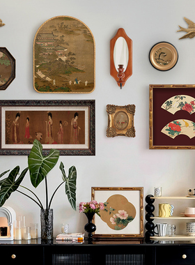 玉楼春中式国潮风装饰画复古客厅沙发背景墙挂画玄关卧室壁画