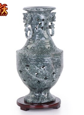 泰山玉瓶客厅插干中式创意家居玄关电视柜办公室装饰品