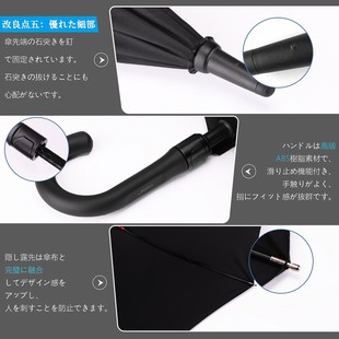 日系原单自动大雨伞黑色长伞超大伞面抗风加固男女通用人长伞