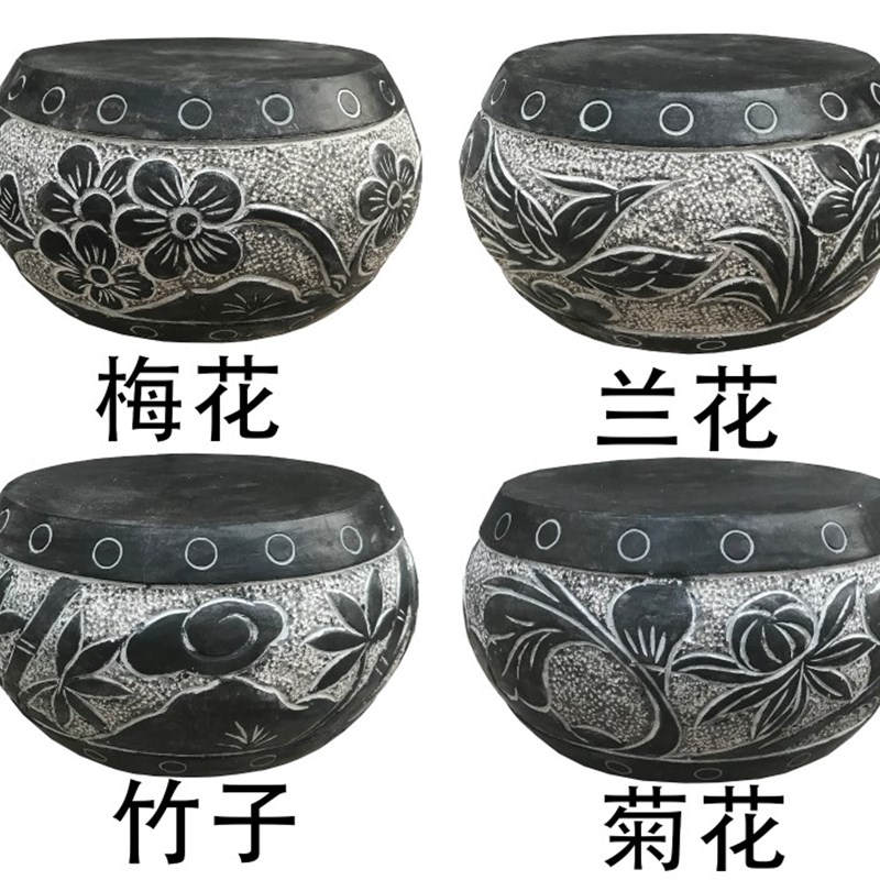 石墩子底座 柱墩石青石鼓墩柱顶石空心柱础石柱脚石垫基石雕圆墩