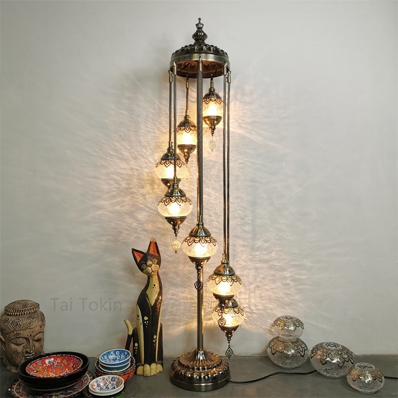 迪拜落地灯客厅卧室酒店民宿装饰奥斯曼手工镂空雕花冰裂纹落地灯