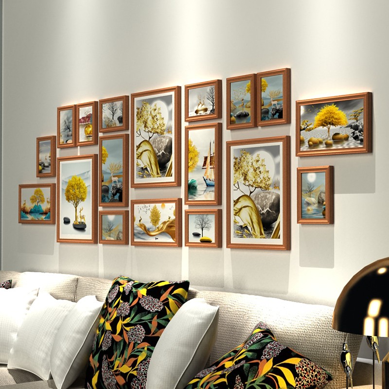 客厅照片墙洗相片相册框挂墙装饰免打孔相框墙创意沙发背景墙