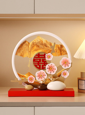 贝汉美创意新中式喜鹊铜梅流沙画家居玄关酒柜桌面装饰品摆件礼品