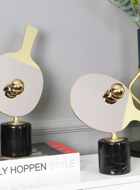 现代简约客厅玄关书房酒柜书柜创意摆件艺术兵乓球拍个性软装饰品