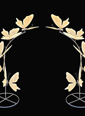 婚庆发光蝴蝶路引灯立体白色翅膀仿真蝴蝶装饰品酒店婚礼拱门道具