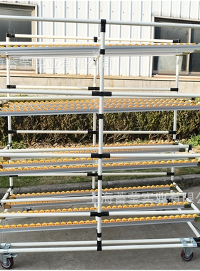 泰兴/宜兴/连云港/徐州/线棒精益管厂家铝合金流利条物料架推车