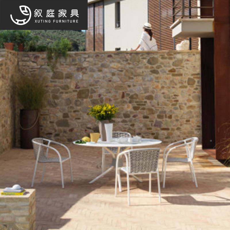 套创意露台户外休园闲藤编桌椅装组合室外庭院内花22-1-7-7露天藤