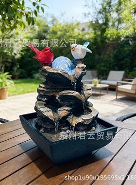 石假山流水喷泉摆件户外庭院花园石头流水喷泉酒店