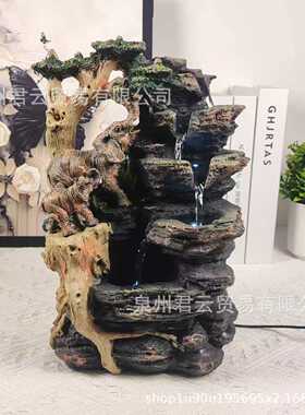 创意田园树脂假山喷泉流水摆件花园庭院阳台户外摆件水景装饰品