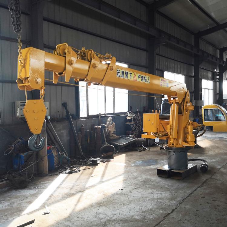 折臂式船上起重机2吨液压船吊5T小型液压船尾折臂吊价格