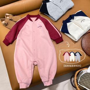 婴幼儿休闲爬服连体衣服 新款 小O爸婴童 男女宝宝加绒哈衣2025冬季