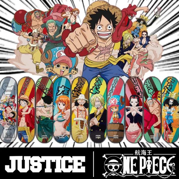 JUSTICE海贼王联名款滑板板面 航海王专业双翘动作板 包邮包砂