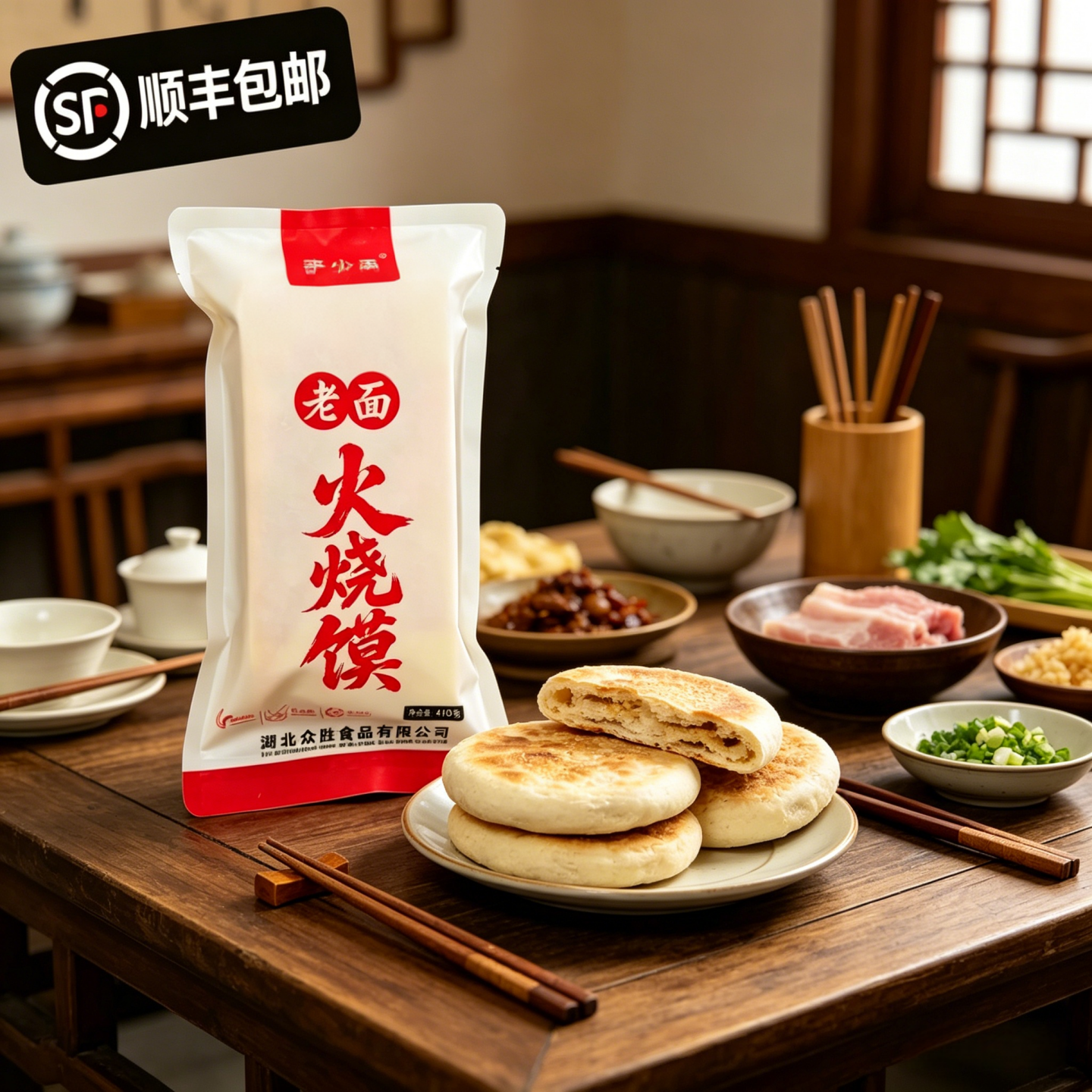古法绵柔火烧馍酵种碱现擀即食