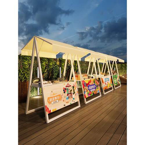 网红集市活动摆摊架可折叠摊位花车展示架夜市美食小吃架地摊货架