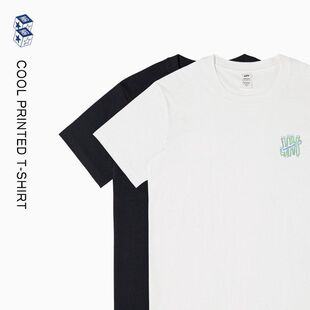 男装短袖印花白色上衣男夏季韩风chic宽松纯棉t恤ins透气创意印花