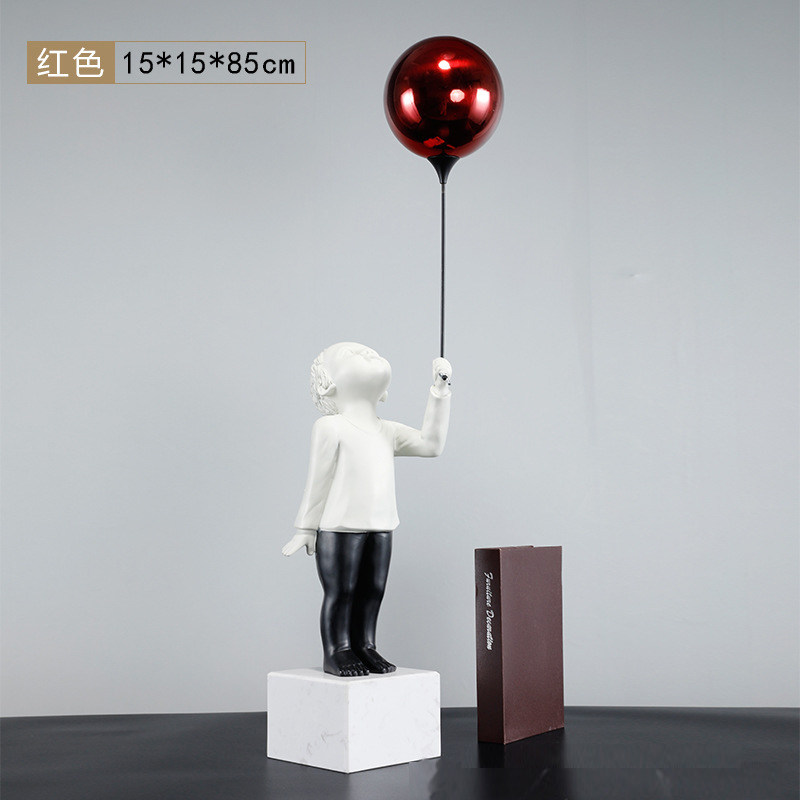 气球小孩人物雕塑创意样板房客厅电视柜售楼处软装艺术装饰品,家居饰品,装饰摆件,淘宝优惠券,粉丝福利购,淘宝优惠卷