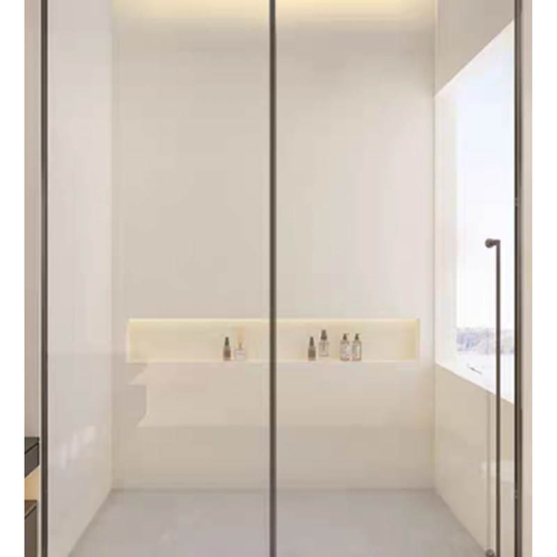 202年新款极简淋浴房卫生间干湿分离推拉门带缓冲玻璃移门款