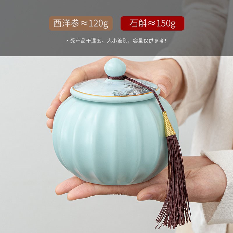 高档铁皮石斛包装盒陶瓷密封罐半斤枫斗石斛粉礼盒空盒定制礼品盒