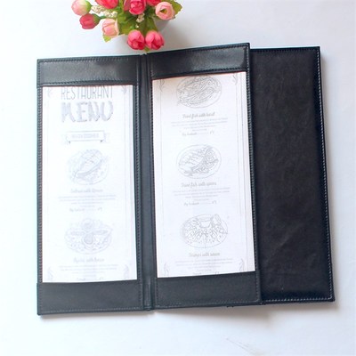 页黑色点菜单夹本菜谱夹板活页酒水单价目表垫板封皮定制