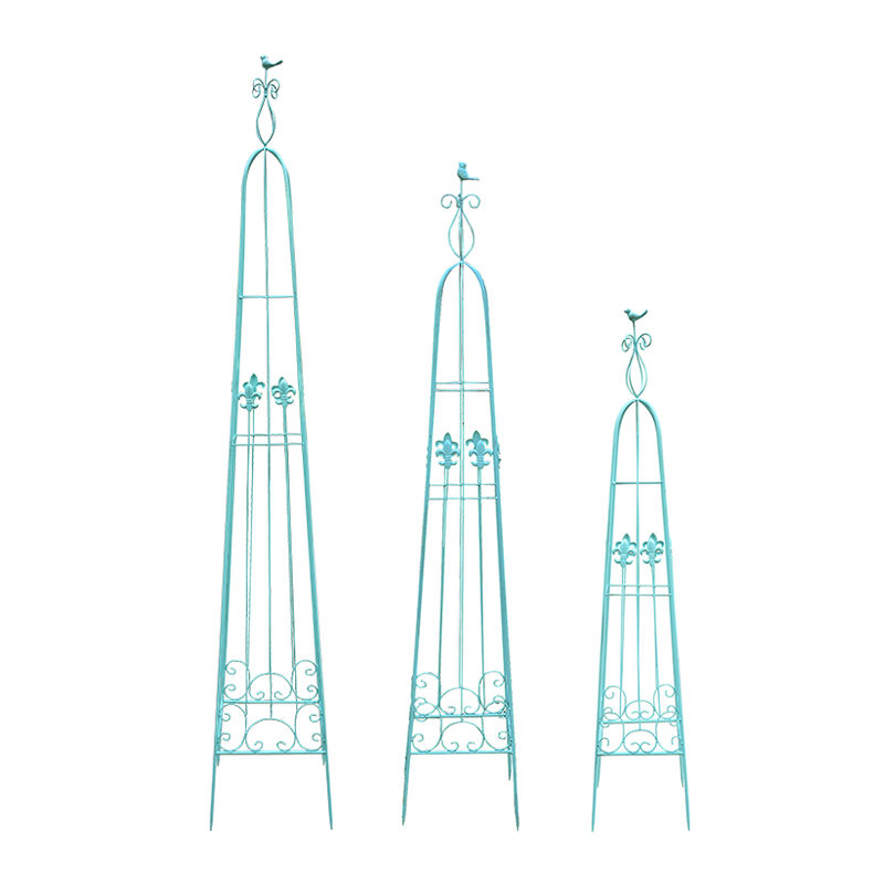 沐子哥庭院铁线莲月季爬藤做旧锥形欧式做旧园艺花架铁艺藤本
