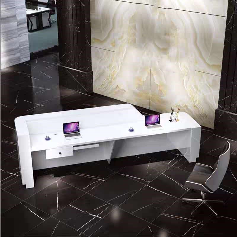 大型前台接待台办公桌收银台公司烤漆美容吧台咨询服务台定制