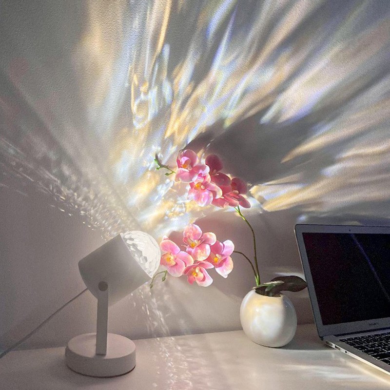 新款动态水波纹氛围灯水纹台灯背景灯落地装饰灯床头灯卧室灯