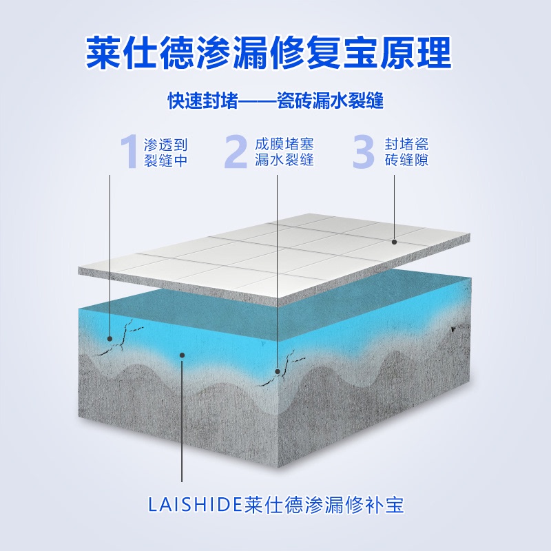 莱仕德卫生间免砸砖防水涂料厕所补漏材料防水胶水渗透堵漏剂