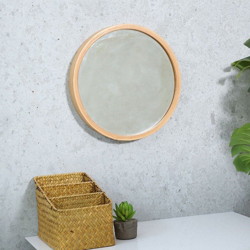 现代圆形相框田园创意国画挂墙画框外框楠竹装饰画框架家用