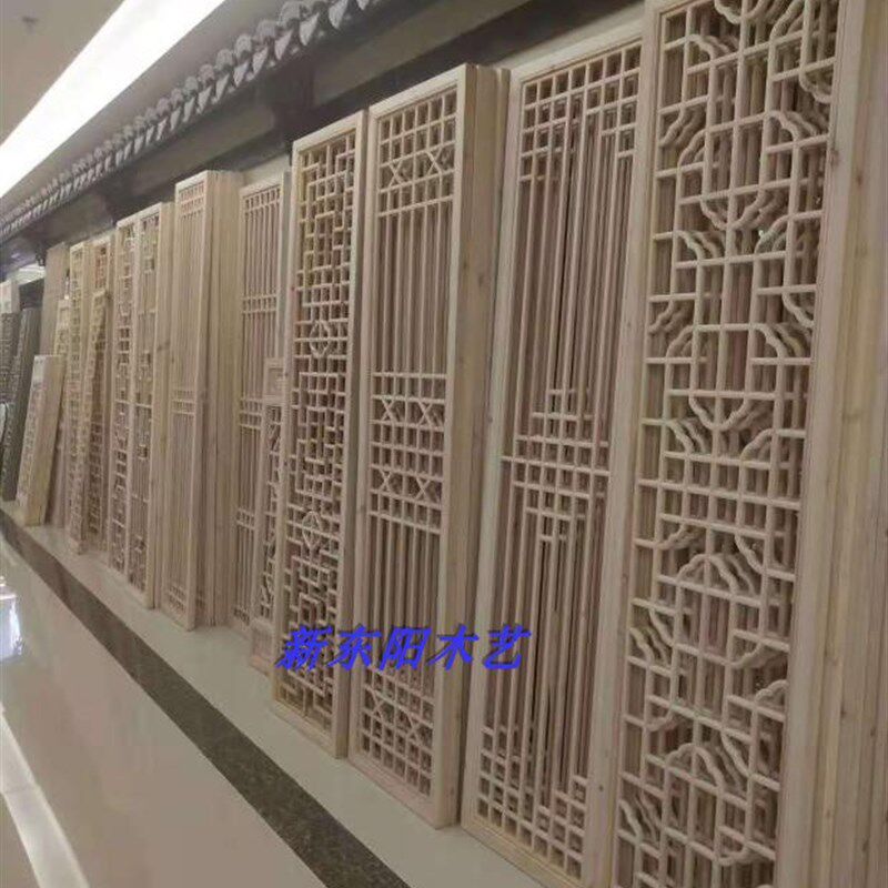 花格月洞门实木博古架客厅中式背景隔断屏风圆拱门仿古玄关月亮门