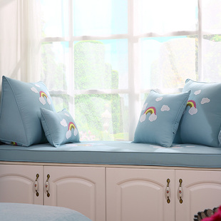 订做窗户飘窗垫子男孩儿童房卧室定制尺寸现代漂窗睡垫机洗