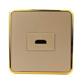 Lonn莱山电工香槟色金框语音电话JJ光纤电视