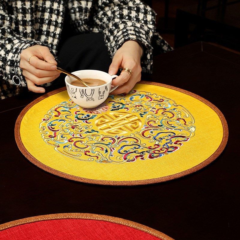 中式餐桌垫子刺绣装饰垫西餐垫餐盘垫烟灰缸瓶垫布茶几杯垫布艺,居家布艺,餐垫,淘宝优惠券,粉丝福利购,淘宝优惠卷