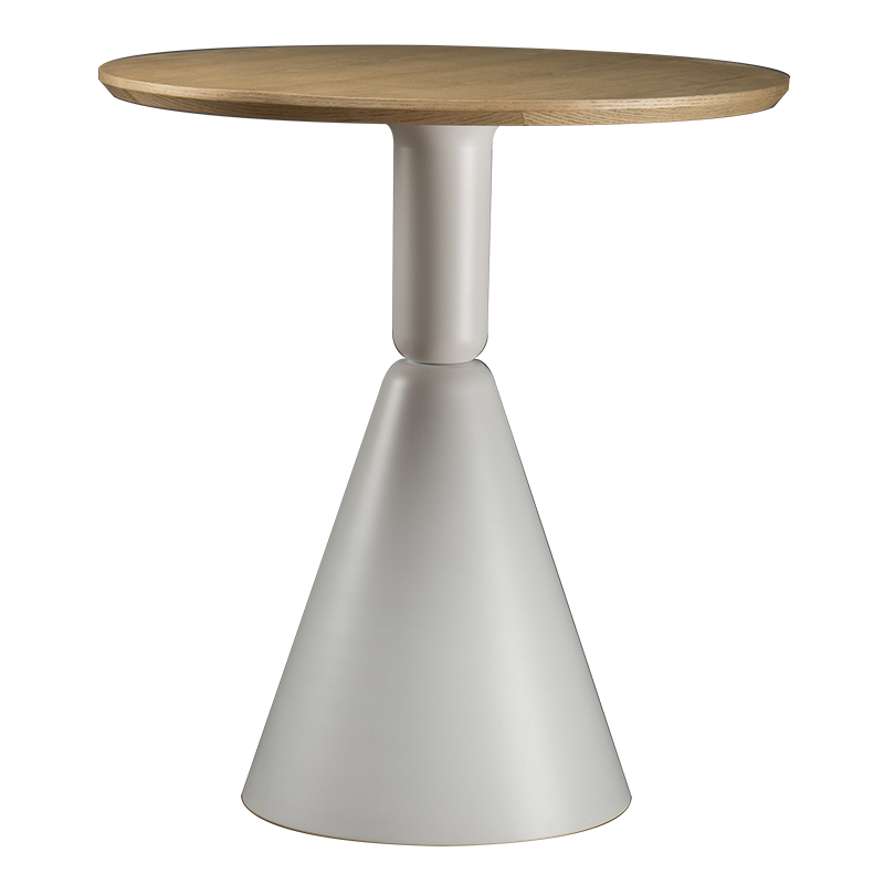 德宜客意式黑色小圆桌家用餐桌商用洽谈阳台桌白色岩板咖啡厅桌子