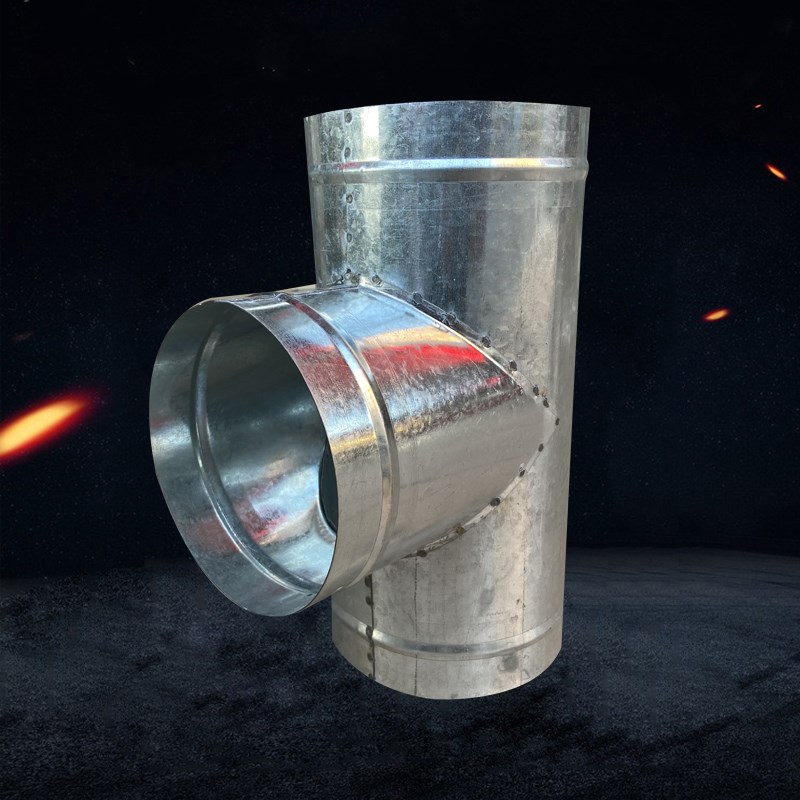 镀锌白铁皮风管三通接头排风管T型三通直径100-300一分二换气Y型