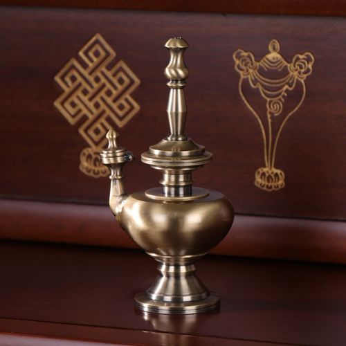 西藏净水瓶供奉尼泊尔手工特色工艺品贲巴壶密宗护法供水瓶铜