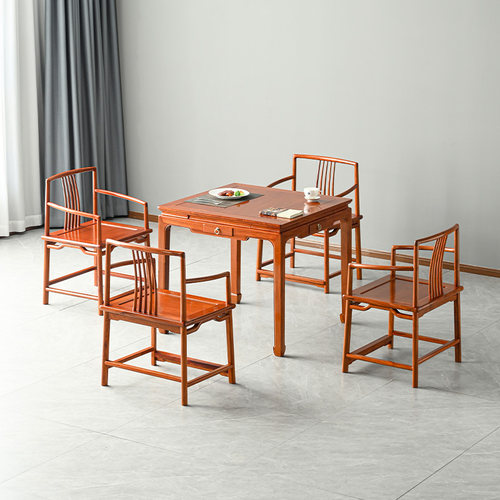 缅甸梨木八仙桌饭桌新餐台书桌茶桌红木小户型阳台餐桌