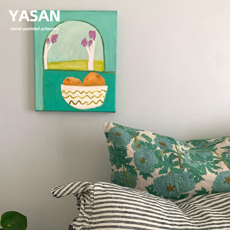 YASAN 后现代彩色静物花卉油画大尺寸客厅装饰画玄关背景墙壁挂画图片