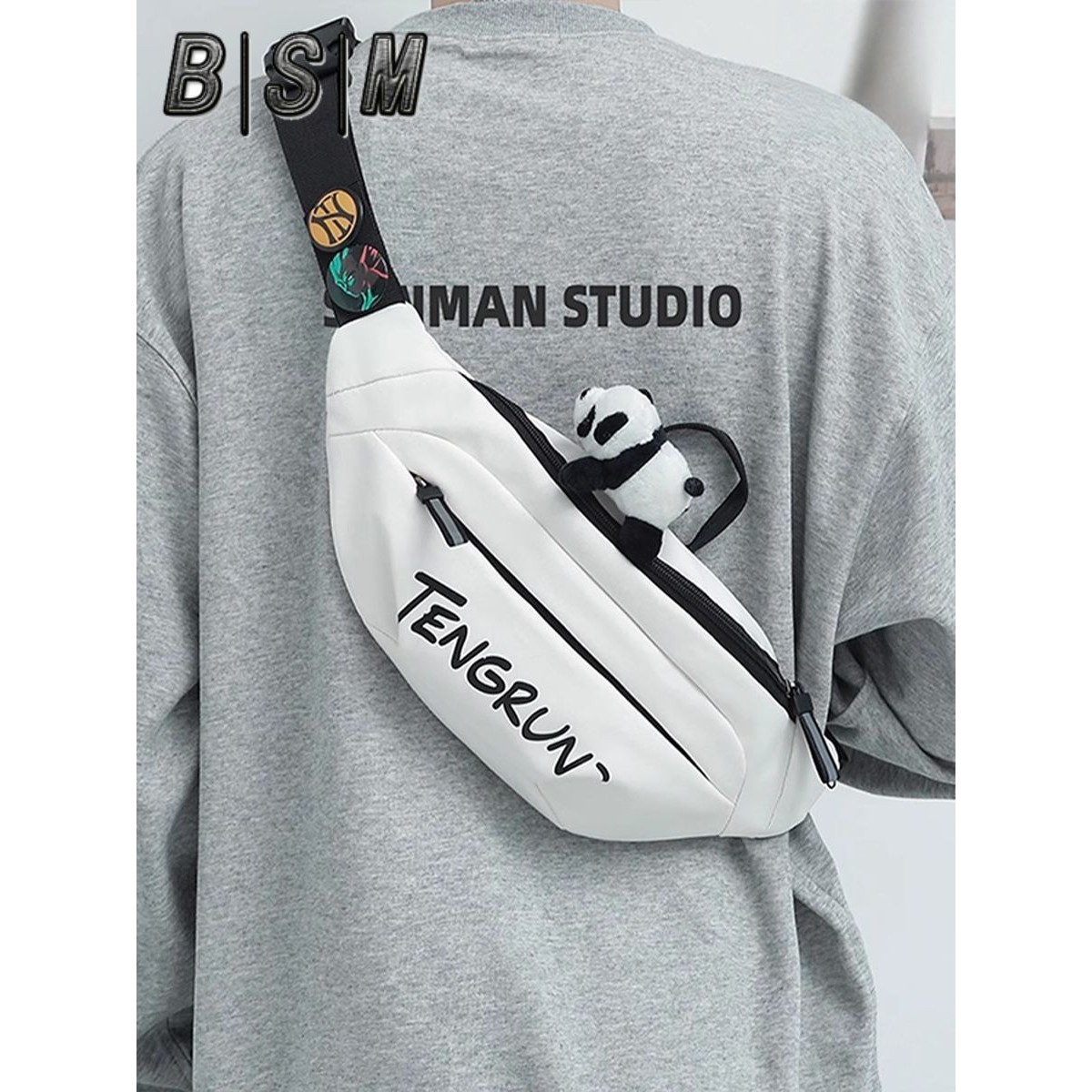 宾舍曼斜挎包男款潮牌流